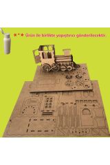 Ahşap Maket Tren Seti (De-monte)